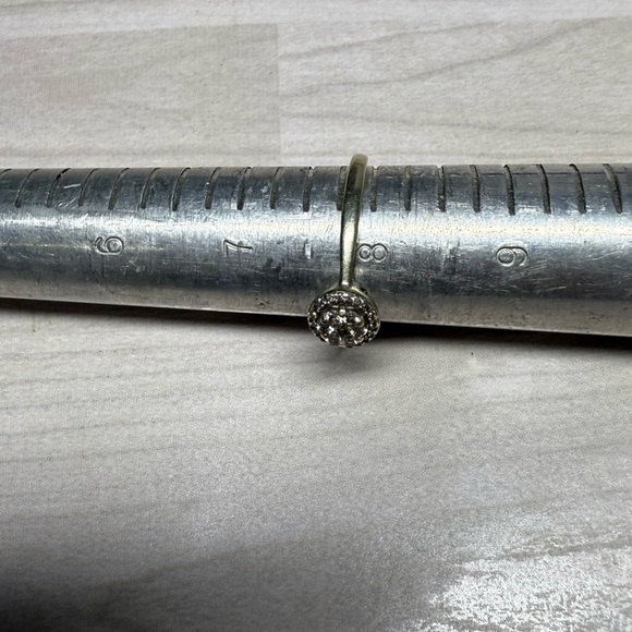 10k Solid Gold Solitaire Ring with Diamonds - Picture 6 of 7